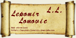 Lepomir Lomović vizit kartica